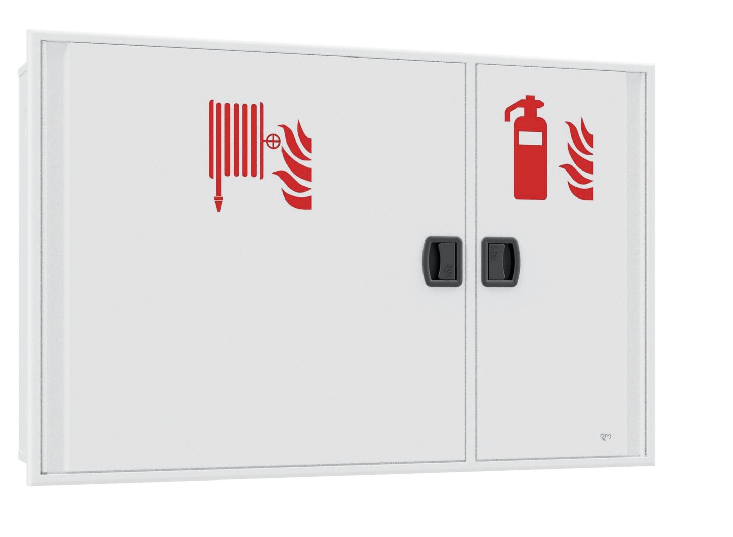 Naspo da incasso Airone Evo Twin DN25 con vano porta estintore
