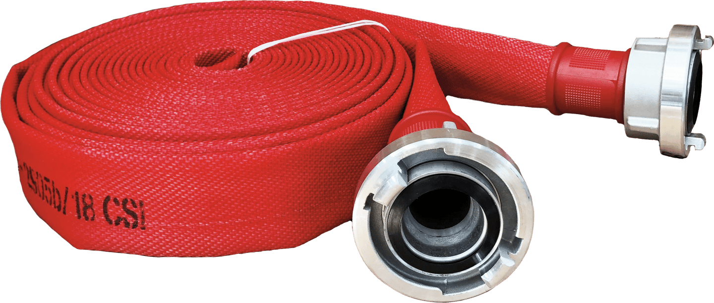 Feuerwehrschlauch Silver Rot DN45 mit Storz-Kupplungen