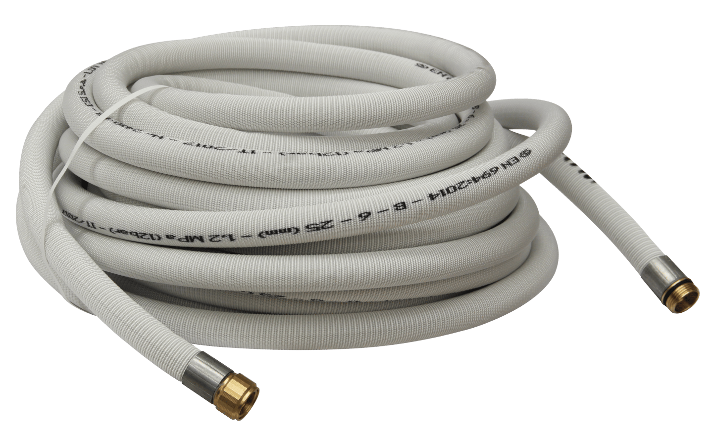 Tubo semirigido bianco per naspo raccordato DN25