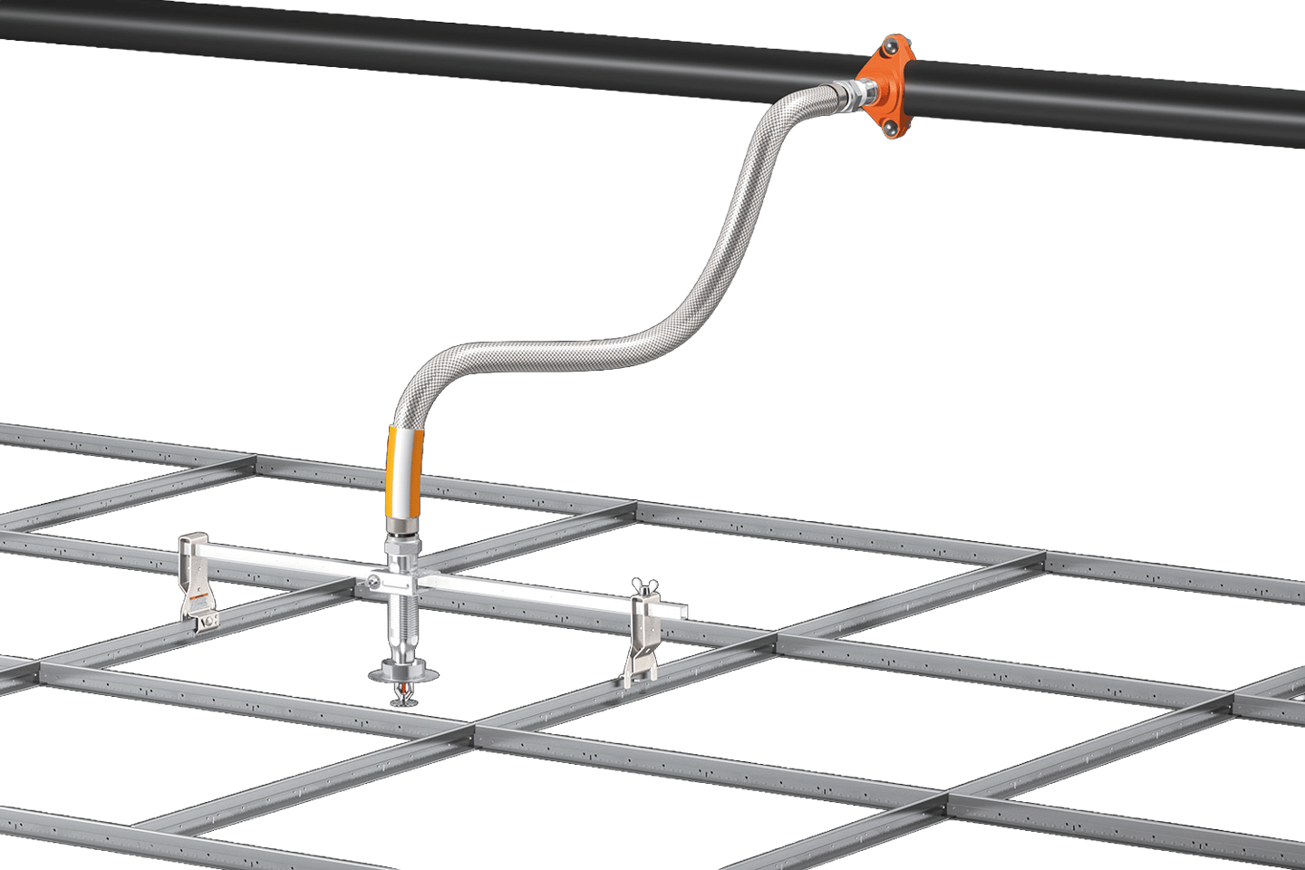 Flexible VICFLEX-Schläuche für Sprinklermontage in abgehängten Decken