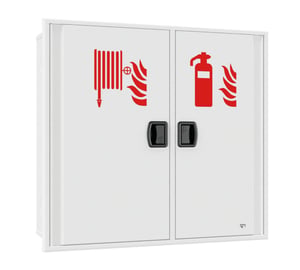 Idrante a muro Airone Evo Twin DN45 da incasso con vano porta estintore 0497/CPR/134