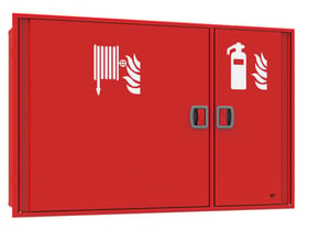 Naspo da incasso Airone Evo Twin DN25 con vano porta estintore